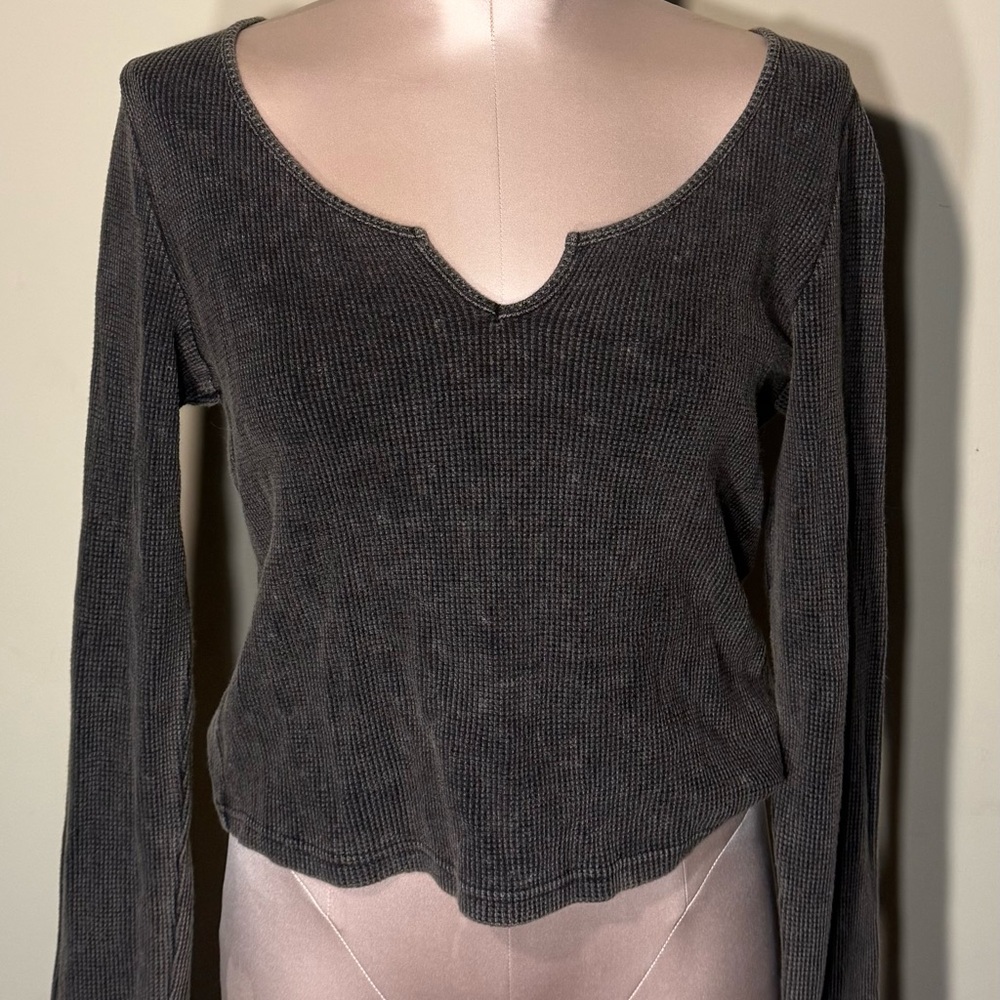 PINK Victoria's Secret Charcoal Long Sleeve Top
